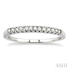 1/10 Ctw Round Cut Diamond Wedding Band in 10K White Gold