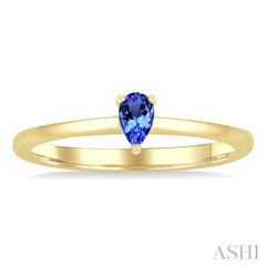 5X3 MM Pear Shape Tanzanite Semi-Precious Solitaire Ring in 14K Yellow Gold