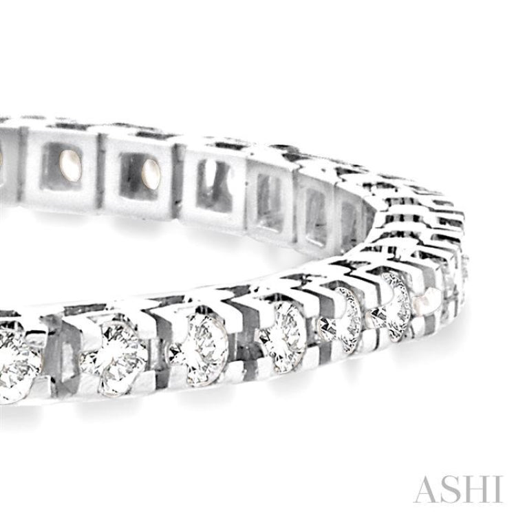 5 Ctw Square Shape Round Cut Diamond Tennis Bracelet in 14K White Gold