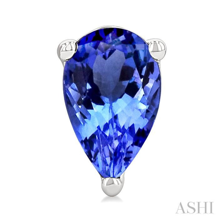 4X3 MM Pear Shape Tanzanite Precious Stud Earrings in 14K White Gold