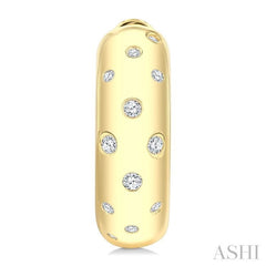 1/4 Ctw Mosaic Flush Set Round Cut Diamond Fashion Hoop Earring in 10K Yellow Gold