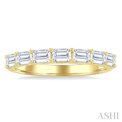 1 Ctw East-West Emerald Cut Diamond Fashion Band in 14K Yellow Gold