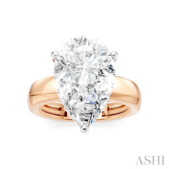1/6 Ctw Pear Shape Round Cut Diamond Semi-Mount Engagement Ring in 14K Rose and White Gold