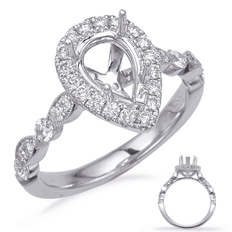 White Gold Halo Engagement Ring