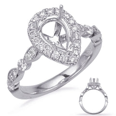 White Gold Halo Engagement Ring