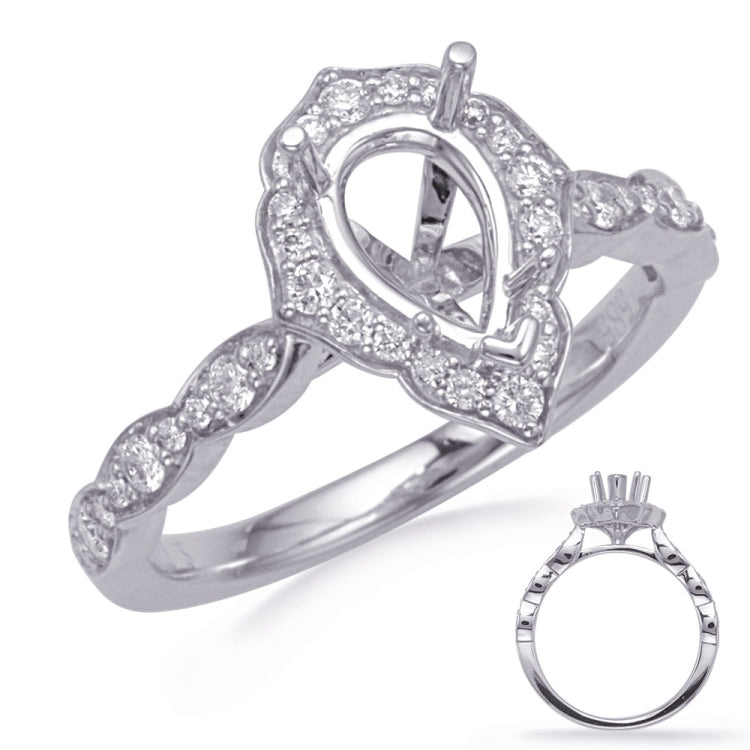 White Gold Halo Engagement Ring