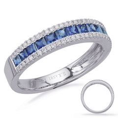 White Gold Sapphire & Diamond Ring