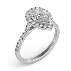 White Gold Halo Engagement Ring