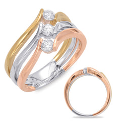 Rose & White & Yellow Gold Fashion Ring