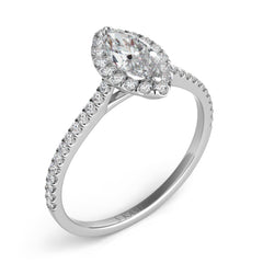 White Gold Halo Engagement Ring