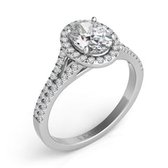 White Gold Oval Engagement Ring