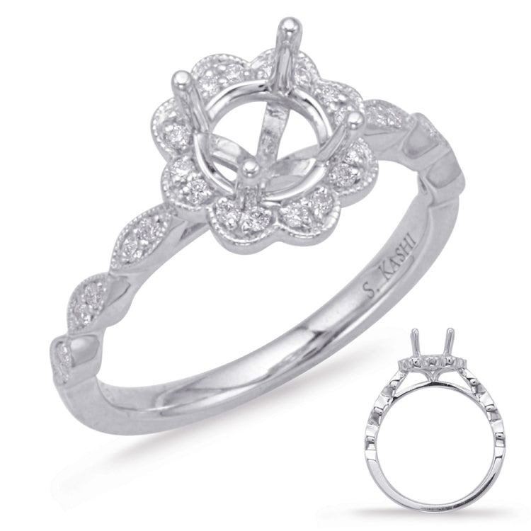White Gold Halo Engagement Ring