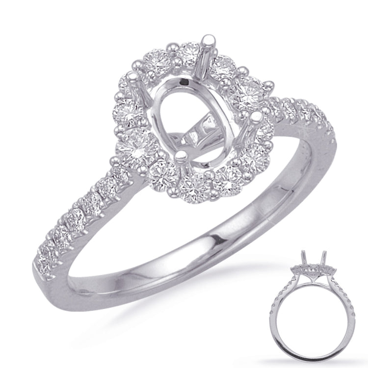 White Gold Halo Engagement Ring