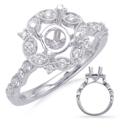 White Gold Halo Engagement Ring