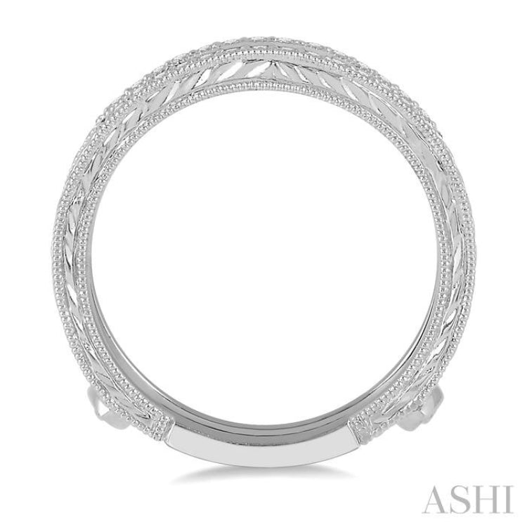 1/5 Ctw Round Cut Diamond Insert Ring in 14K White Gold