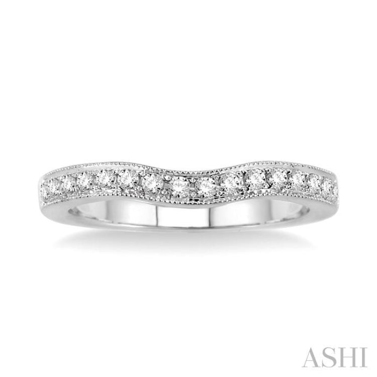 1/5 Ctw Round Cut Diamond Matching Wedding Band in 14K White Gold