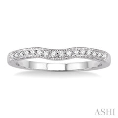 1/10 Ctw Round Cut Diamond Matching Wedding Band in 14K White Gold