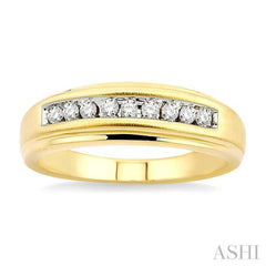 1/6 Ctw Round Diamond Men's Ring in 14K Yellow Gold