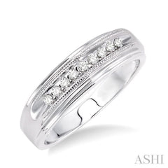 1/8 Ctw Round Cut Diamond Men's Ring in 10K White Gold