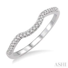 1/10 Ctw Round Cut Diamond Wedding Band in 14K White Gold