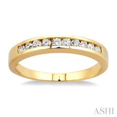 1/4 Ctw Channel Set Round Cut Diamond Band in 14K Yellow Gold