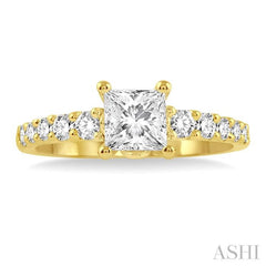 1/3 Ctw Diamond Semi-Mount Engagement Ring in 14K Yellow Gold