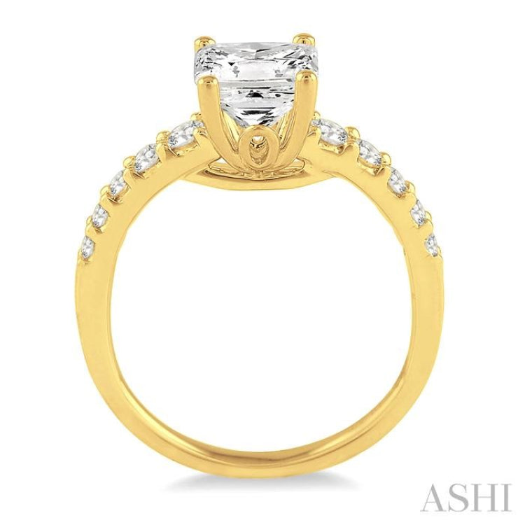 1/3 Ctw Diamond Semi-Mount Engagement Ring in 14K Yellow Gold