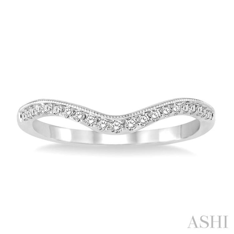 1/5 Ctw Round Cut Diamond Wedding Band in 14K White Gold