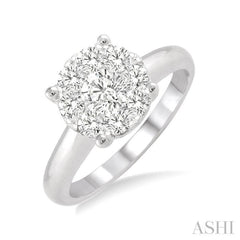 1/2 Ctw Lovebright Round Cut Diamond Ring in 14K White Gold