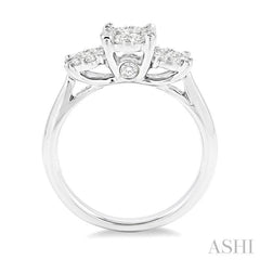 3/4 Ctw Lovebright Round Cut Diamond Ring in 14K White Gold