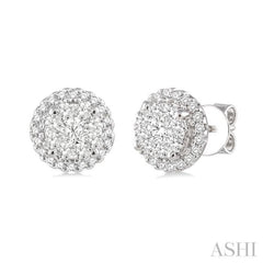 1/2 Ctw Lovebright Round Cut Diamond Earrings in 14K White Gold