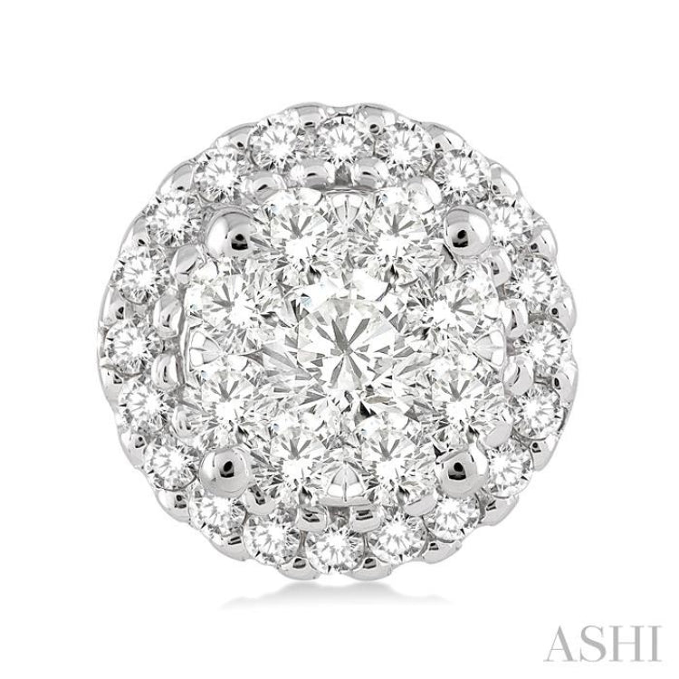 1/2 Ctw Lovebright Round Cut Diamond Earrings in 14K White Gold