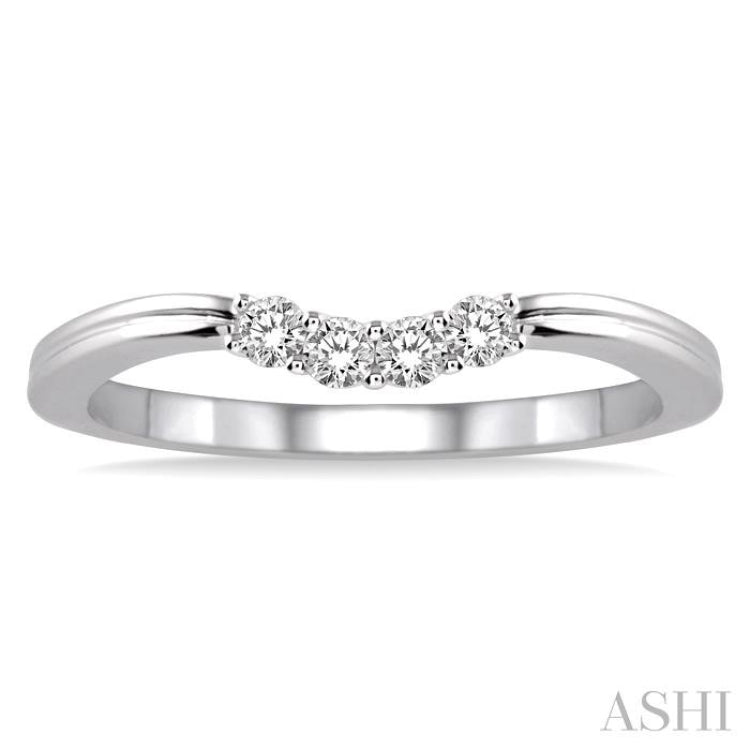 1/6 Ctw Round Cut Diamond Wedding Band in 14K White Gold