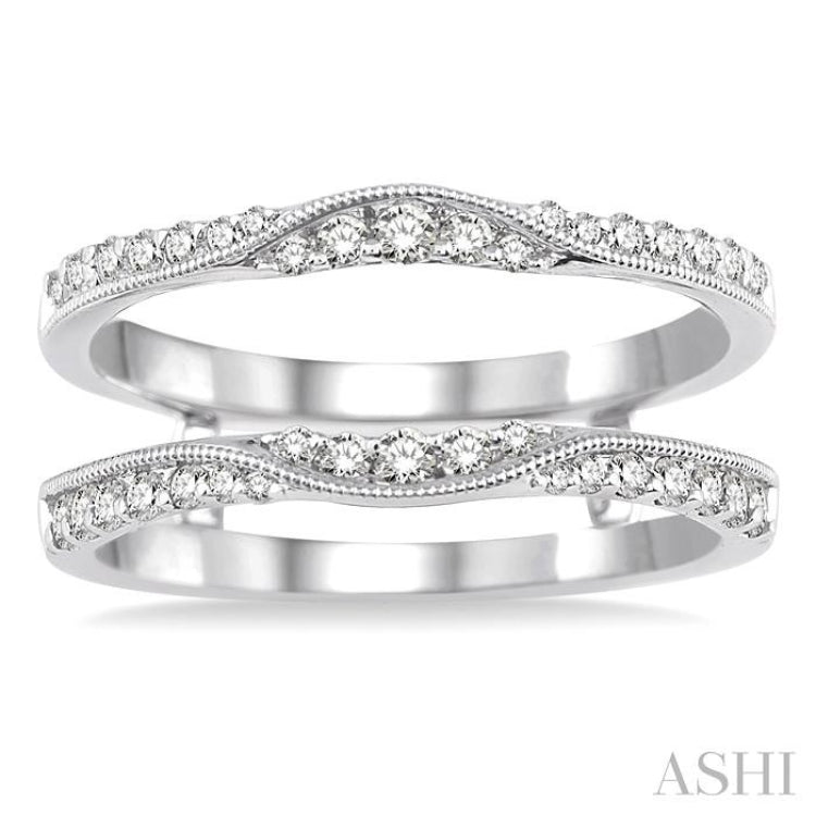 1/2 Ctw Round Cut Diamond Insert Ring in 14K White Gold