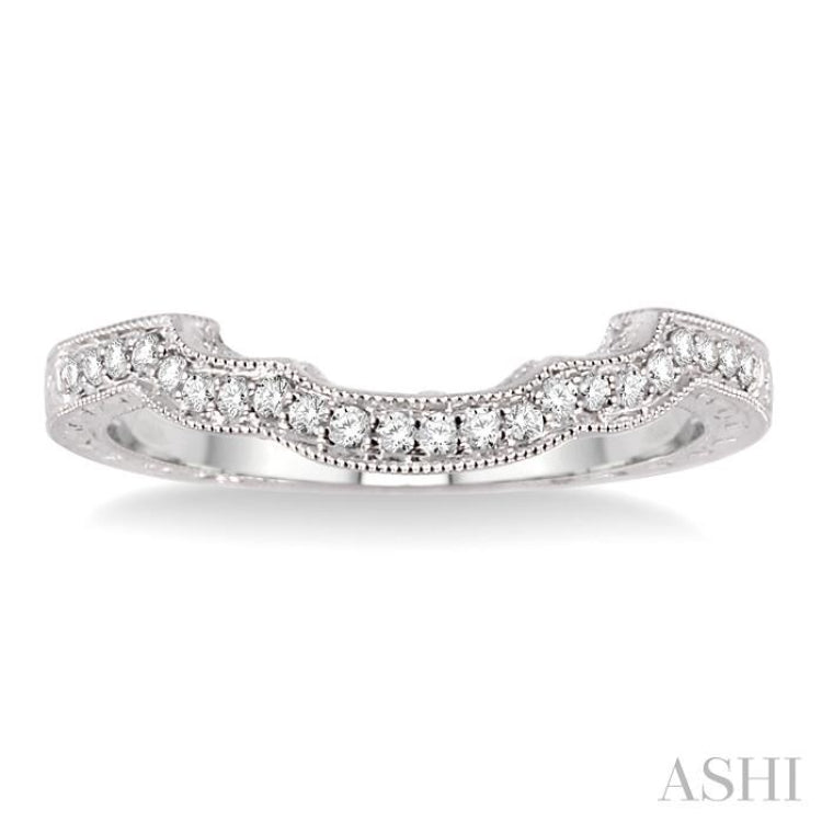 1/6 Ctw Round Cut Diamond Matching Wedding Band in 14K White Gold