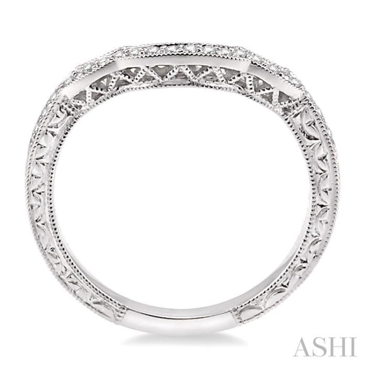 1/6 Ctw Round Cut Diamond Matching Wedding Band in 14K White Gold