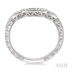 1/6 Ctw Round Cut Diamond Matching Wedding Band in 14K White Gold