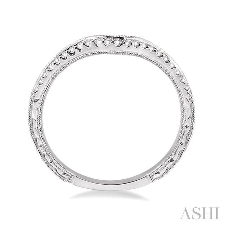 1/6 Ctw Round Cut Diamond Matching Wedding Band in 14K White Gold