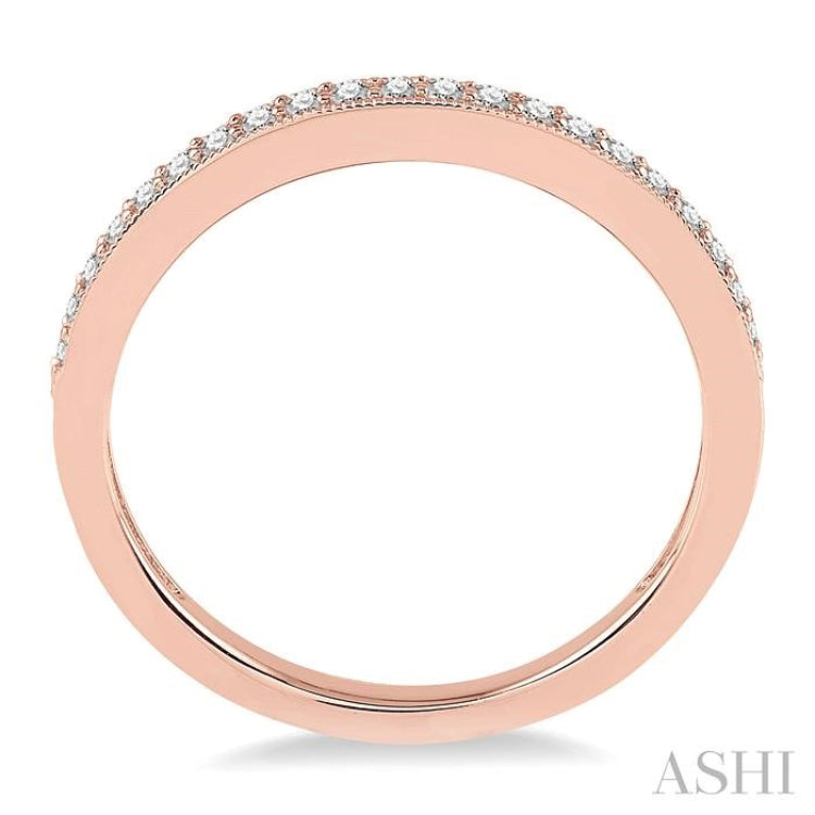 1/5 Ctw Round Cut Diamond Wedding Band in 14K Rose Gold