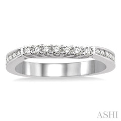 3/8 Ctw Round Cut Diamond Wedding Band in 14K White Gold