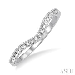 1/5 Ctw Round Cut Diamond Wedding Band in 14K White Gold