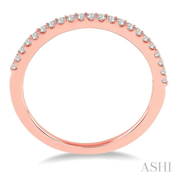 1/5 Ctw Round Cut Diamond Wedding Band in 14K Rose Gold