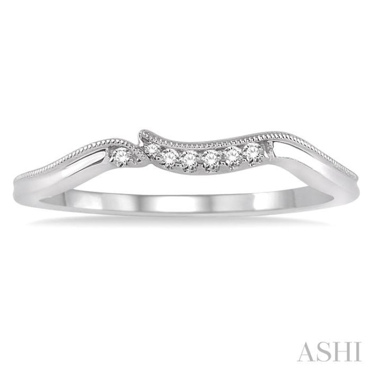 1/20 Ctw Round Cut Diamond Wedding Band in 14K White Gold