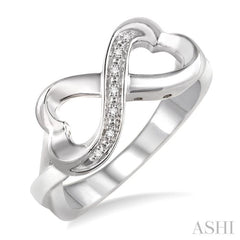 1/50 Ctw Single Cut Diamond Infinity Ring in Sterling Silver