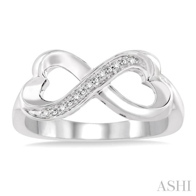 1/50 Ctw Single Cut Diamond Infinity Ring in Sterling Silver