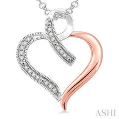 1/20 Ctw Single Cut Diamond Heart Pendant in Sterling Silver with Chain