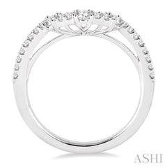 1/3 Ctw Round Cut Diamond Wedding Band in 14K White Gold