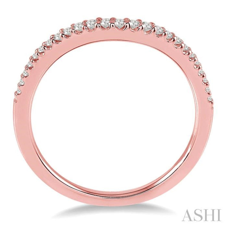 1/6 Ctw Round Cut Diamond Wedding Band in 14K Rose Gold