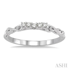 1/10 Ctw Round Cut Diamond Wedding Band in 14K White Gold