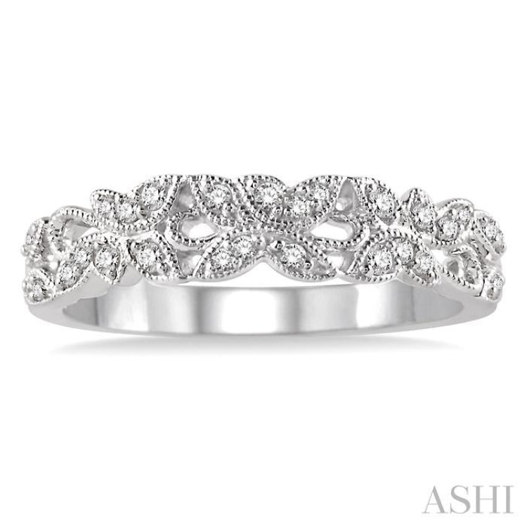 1/6 Ctw Round Cut Diamond Wedding Band in 14K White Gold